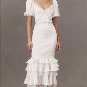 V. Chapman Ruffle Midi Dress